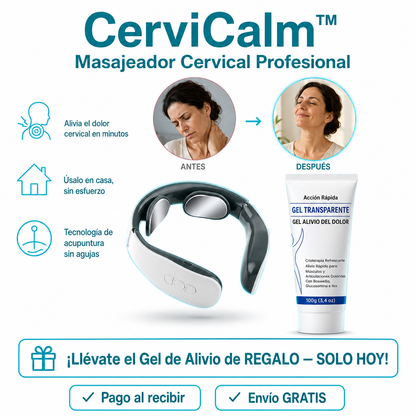 💆CerviCalm™ — Masajeador Cervical + Gel Alivio de REGALO ¡SOLO HOY! 🎁