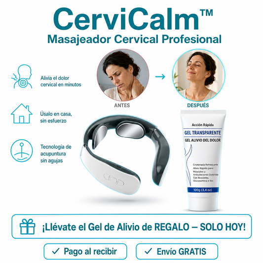 💆CerviCalm™ — Masajeador Cervical + Gel Alivio de REGALO ¡SOLO HOY! 🎁
