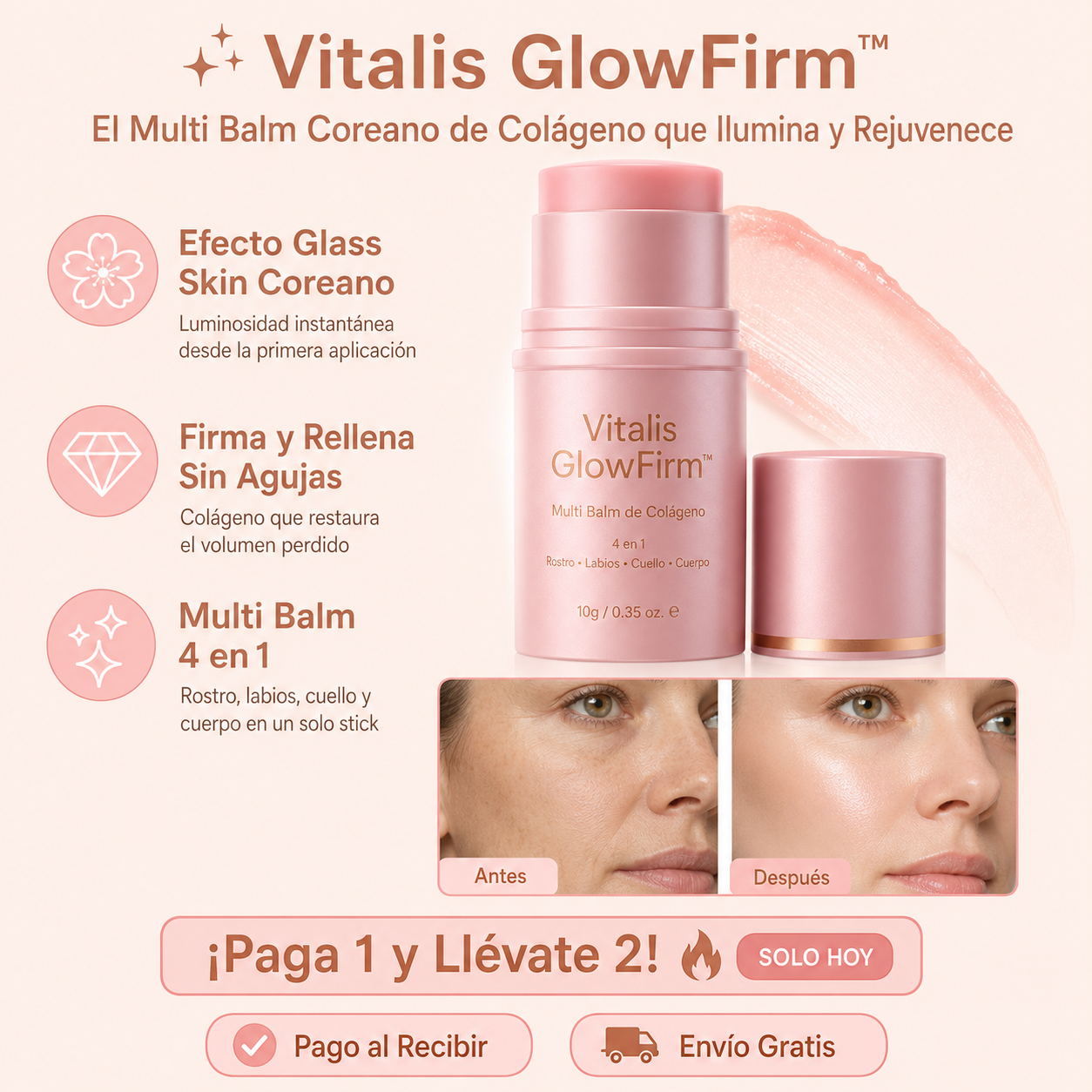 ✨Vitalis GlowFirm™ - El Multi Balm Coreano de Colágeno que Firma, Ilumina y Rejuvenece tu Rostro + ¡Paga 1 y Llévate 2! SOLO HOY🔥