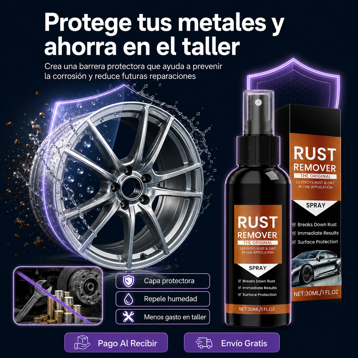 RustRemover™ - Spray Elimina el Óxido al Instante + ¡Paga 1 y Llévate 2! SOLO HOY + ENVÍO GRATIS 🔥