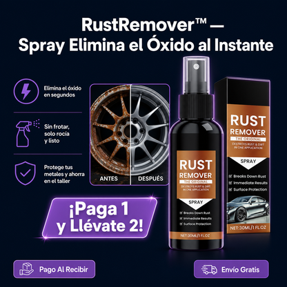 RustRemover™ - Spray Elimina el Óxido al Instante + ¡Paga 1 y Llévate 2! SOLO HOY + ENVÍO GRATIS 🔥