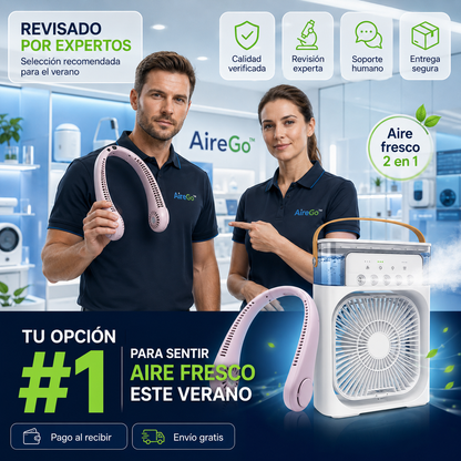❄️ AireGo™ Combo Aire Fresco 2 en 1: Ventilador de Cuello + Mini Aire Portátil SOLO POR HOY!🔥