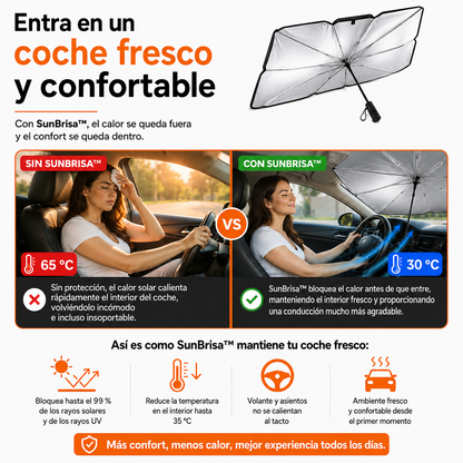 SunBrisa™ – Parasol para Coche Anticalor + ¡80 % DE DESCUENTO SOLO POR HOY!🔥