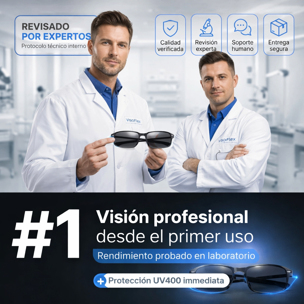 VisioFlex® Gafas Progresivas Fotocromáticas +¡Paga 1 y Llévate 2!+ Funda de Cuero para Gafa REGALO + SOLO HOY 🔥