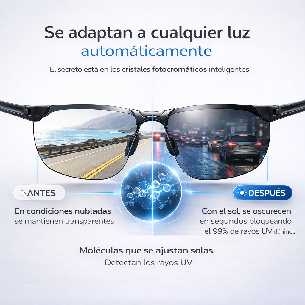 VisioFlex® Gafas Progresivas Fotocromáticas +¡Paga 1 y Llévate 2!+ Funda de Cuero para Gafa REGALO + SOLO HOY 🔥