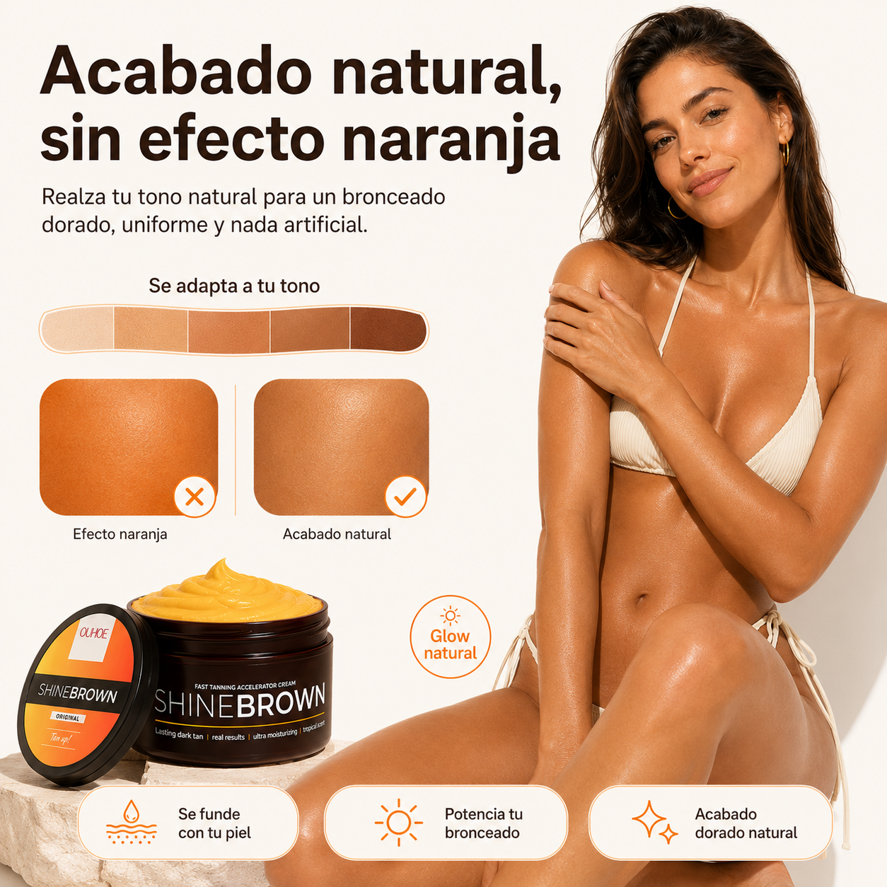 Shine Brown™ - Crema Aceleradora del Bronceado +¡OFERTA 2×1 SOLO HOY!