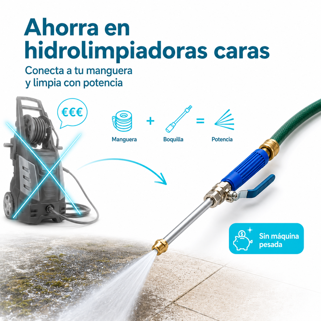 ✨ WaterJet Pro™ - Boquilla de Alta Presión + ¡60% DE DESCUENTO SOLO HOY! - Limpia Patios, Coches y Terrazas Rápido