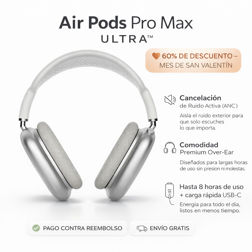 🎧 Air Pods Pro Max ULTRA™ con cancelación de ruido activa + carga rápida USB-C +¡OFERTA VÁLIDA SOLO HOY!🔥