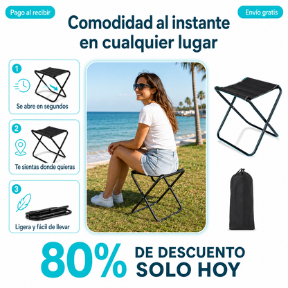 SitGo™ – Banqueta Plegable Ultrarresistente + ¡Paga 1 y Llévate 2! SOLO HOY 🔥