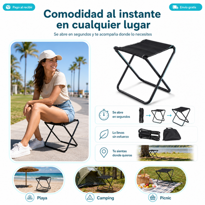 SitGo™ – Banqueta Plegable Ultrarresistente + ¡Paga 1 y Llévate 2! SOLO HOY 🔥