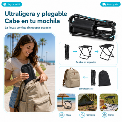 SitGo™ – Banqueta Plegable Ultrarresistente + ¡Paga 1 y Llévate 2! SOLO HOY 🔥