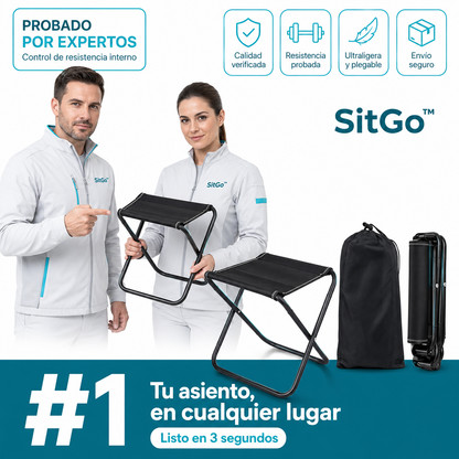 SitGo™ – Banqueta Plegable Ultrarresistente + ¡Paga 1 y Llévate 2! SOLO HOY 🔥