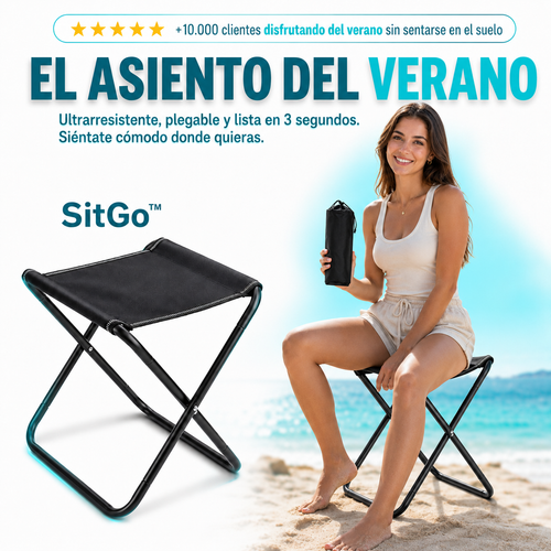 SitGo™ – Banqueta Plegable Ultrarresistente + ¡Paga 1 y Llévate 2! SOLO HOY 🔥