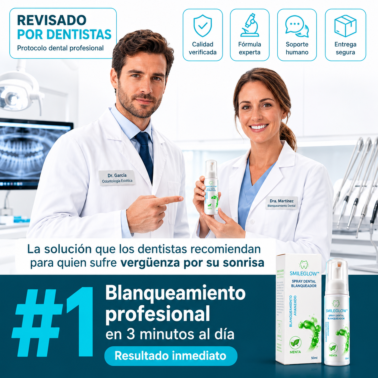 🦷 SmileGlow™ - Spray Dental Blanqueador + ¡Paga 1 y Llévate 2! SOLO HOY 🔥