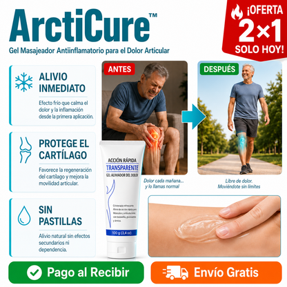 ArctiCure™ - Gel Masajeador Antiinflamatorio para los Dolores del Cuerpo + ¡OFERTA 2×1  SOLO HOY! 🔥