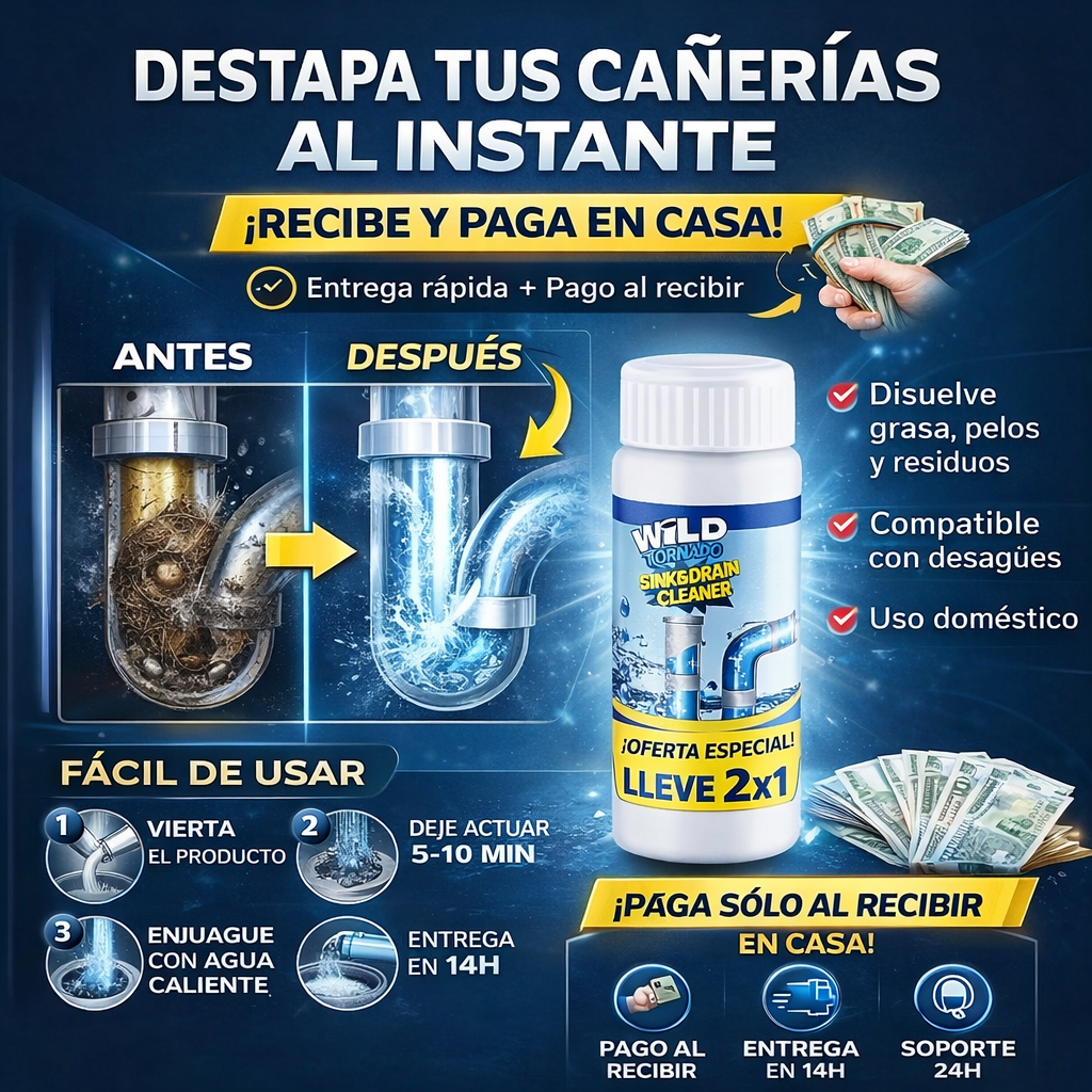 🌪️ Wild Tornado™ Destapa Cañerías + ¡Paga 1 y Llévate 2! SOLO HOY 🔥