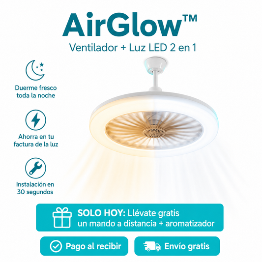 🌀 AirGlow™ - Ventilador + Luz LED 2 en 1