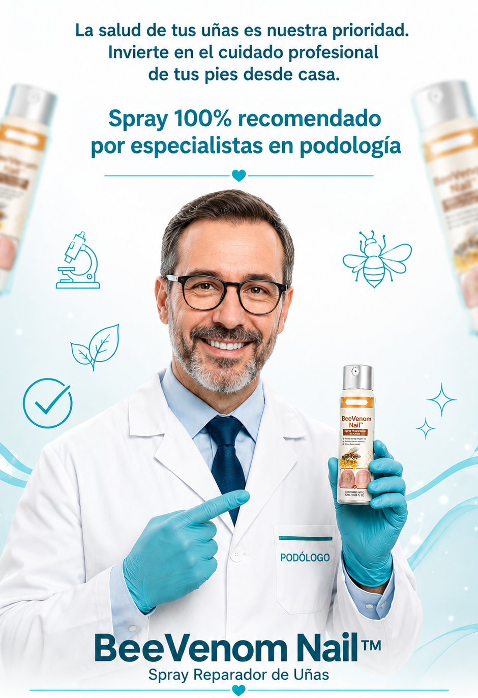 🐝 BeeVenom Nail™ - Spray Reparador de Uñas + ¡Paga 1 y Llévate 2! SOLO HOY🔥
