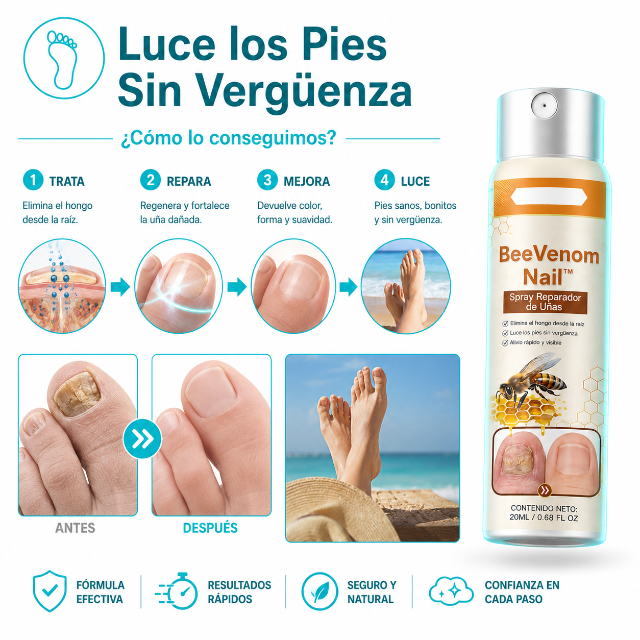 🐝 BeeVenom Nail™ - Spray Reparador de Uñas + ¡Paga 1 y Llévate 2! SOLO HOY🔥